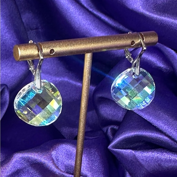 Marea Crystal Sterling Silver Drop Earrings, Made in Czech Republic w/Swarovski - Picture 10 of 16